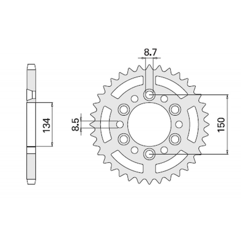 CHT ZĘBATKA TYLNA 489 47 (467-47) KAWASAKI KX/KXF `84-'20 (JTR460.47) (ŁAŃC. 520) (48947JT)